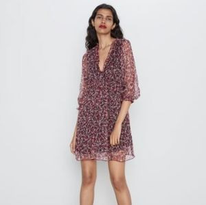 Zara floral mini dress